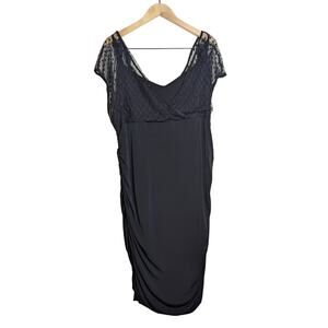 Torrid Black Bodycon Side Ruched Mesh Top Dress